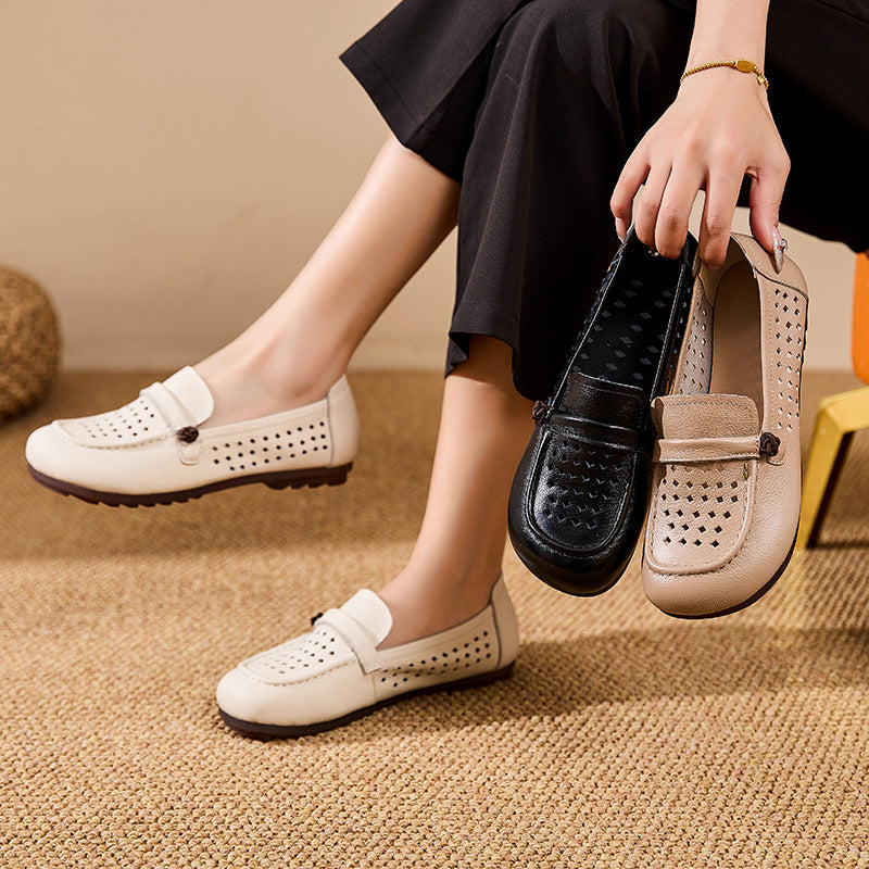100% cuero genuino zapatos suela blanda