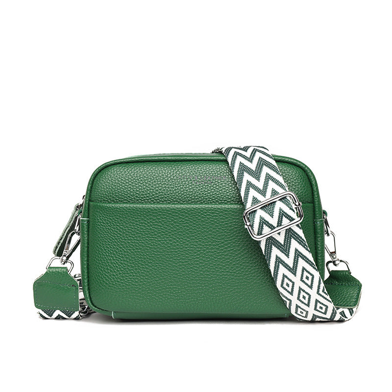 Bolso caído minimalista en cuero de primera capa