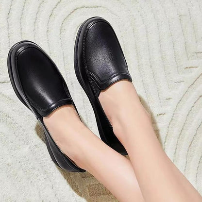 Zapatos de piel con cuña y suela blanda antideslizante