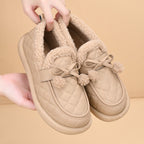 Zapatos de algodón cálidos antideslizantes de vellón grueso
