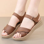 Sandalias de cuero de primera capa para mujer