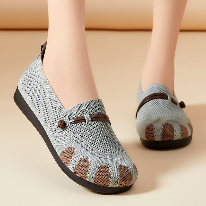 Zapatos de madre de suela plana y corte bajo