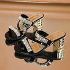 Sandalias de verano de moda con diamantes de imitación