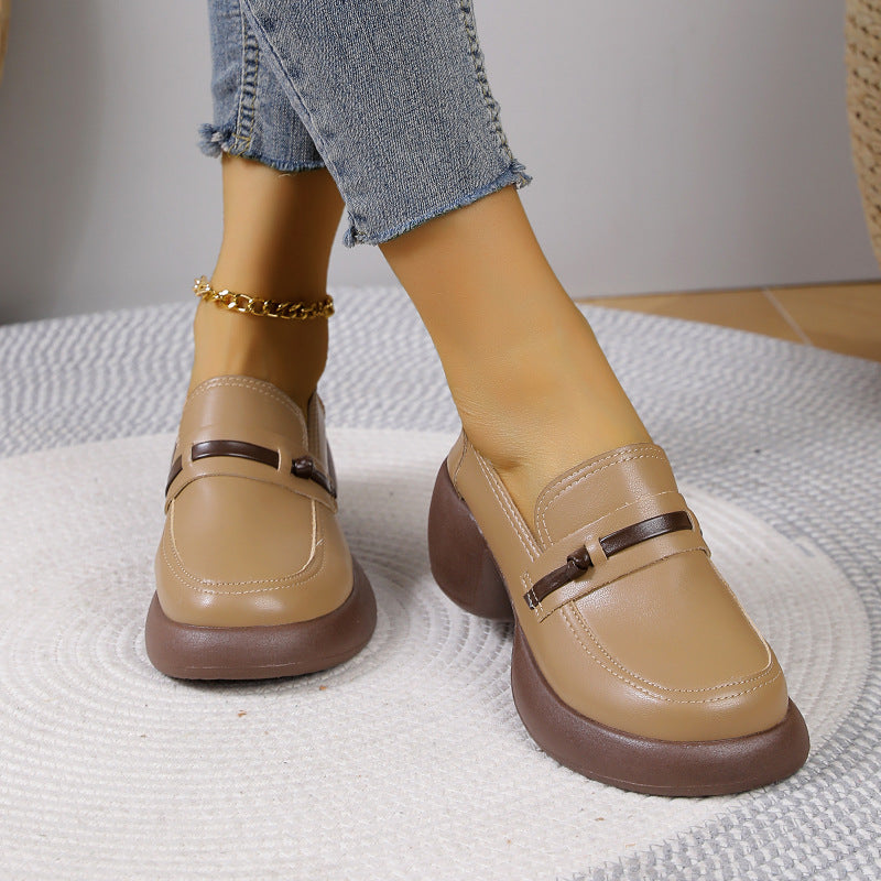 Mocasines de plataforma con tacón grueso