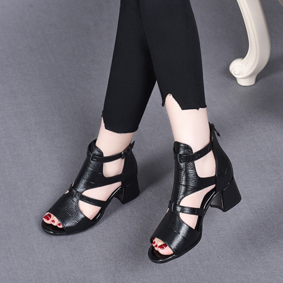 [🐂100% cuero auténtico]Sandalias Fiesta Romana