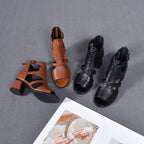 [🐂100% cuero auténtico]Sandalias Fiesta Romana