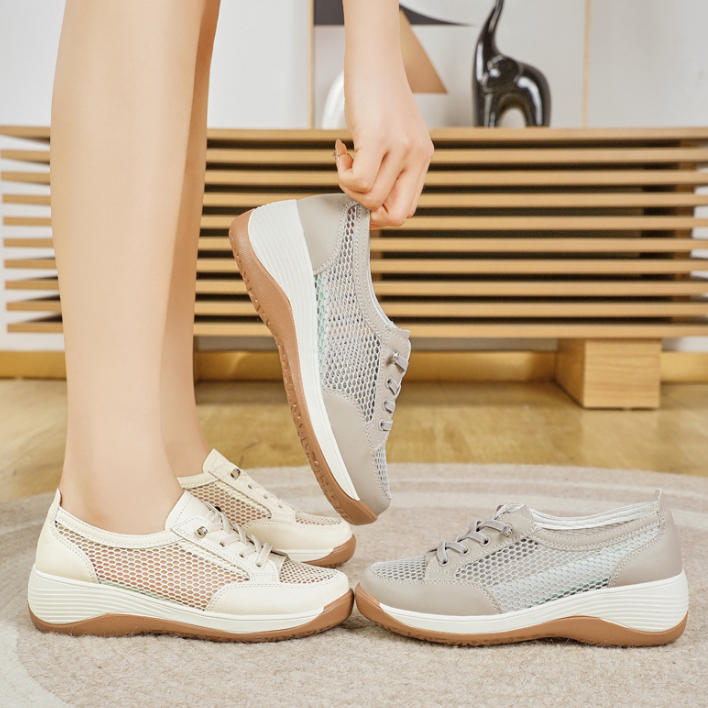 Tenis casuales de malla con suela de goma flexible