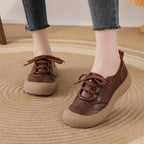 Zapatos casuales de piel genuina con punta redonda y suela suave