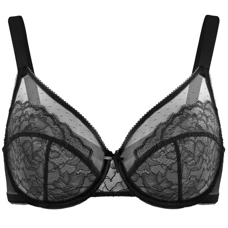 ✨HSIA Enchante Sujetador de encaje floral de talla grande con aros, sin forro, sin relleno y cobertura total Outdoorfun👙