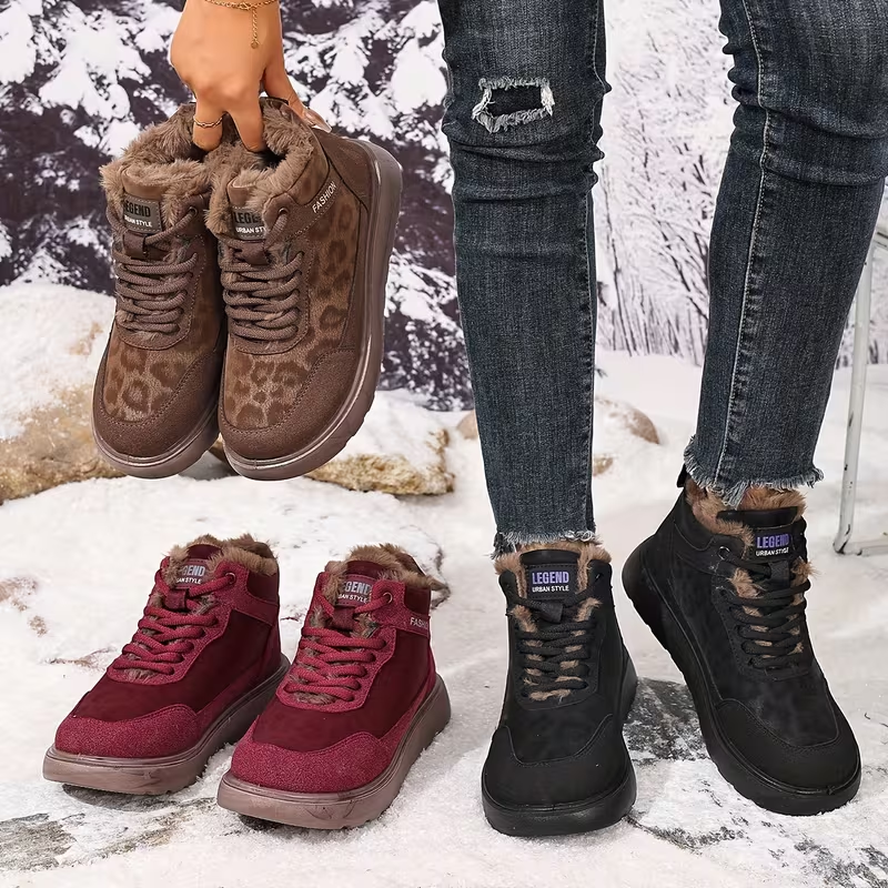 Botas Casuales para Mujer con Forro Cálido y Cordones