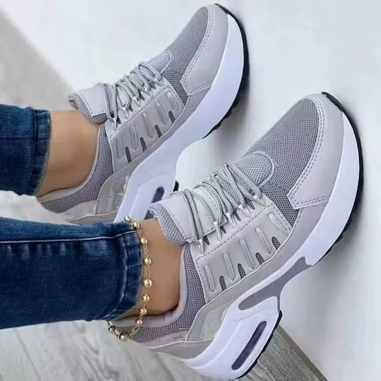 Zapatos casuales ortopédicos con cordones y tacón de cuña