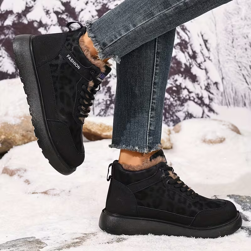 Botas Casuales para Mujer con Forro Cálido y Cordones
