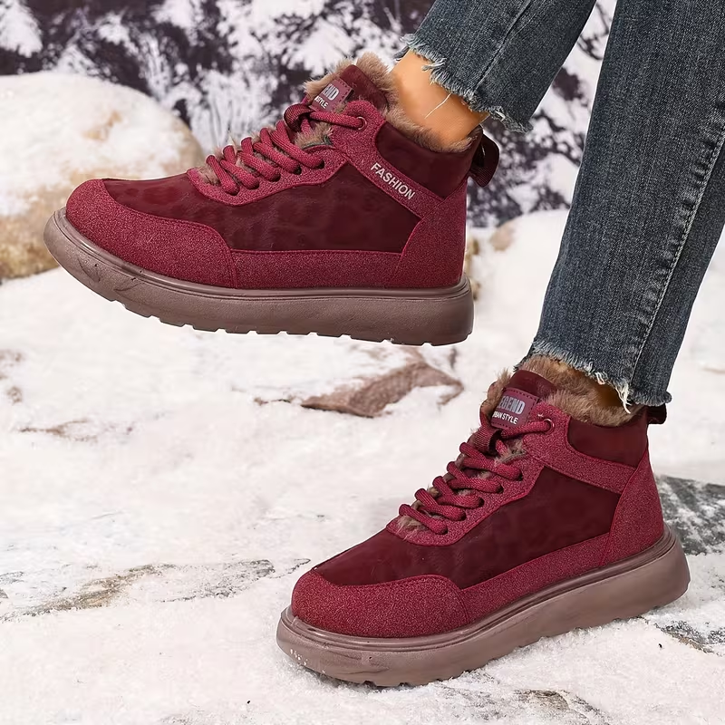 Botas Casuales para Mujer con Forro Cálido y Cordones