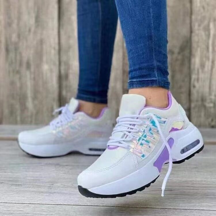 Zapatos casuales ortopédicos con cordones y tacón de cuña