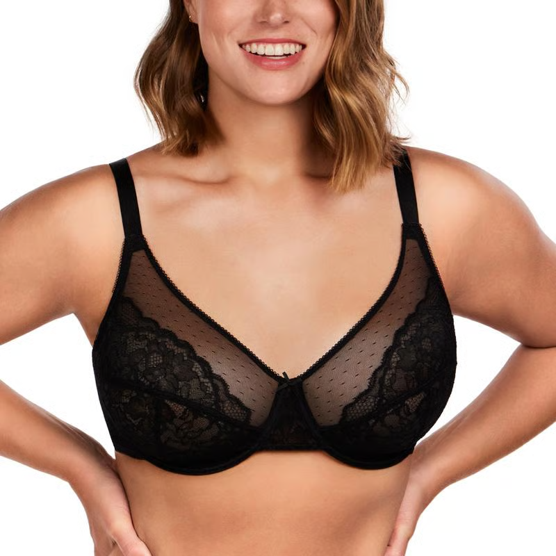 ✨HSIA Enchante Sujetador de encaje floral de talla grande con aros, sin forro, sin relleno y cobertura total Outdoorfun👙