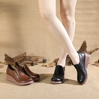 Zapatos de plataforma de piel de vacuno de grano superior
