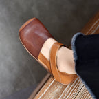 Puro cuero de vaca hecho a mano Pequeños zapatos de cuero