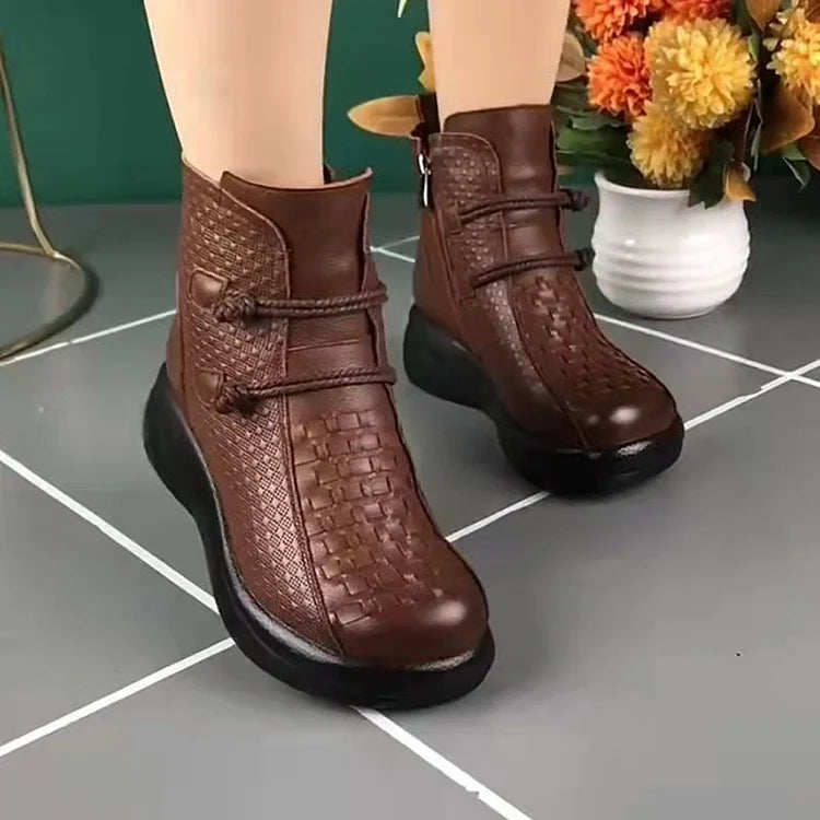 [100% piel de vacuno]botas cortas de moda