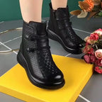 [100% piel de vacuno]botas cortas de moda